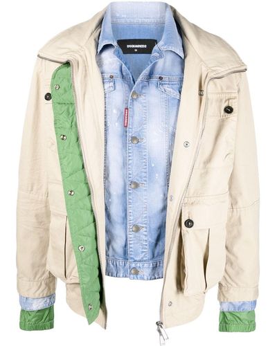 DSquared² Logo-print Quilted Jacket - Multicolour