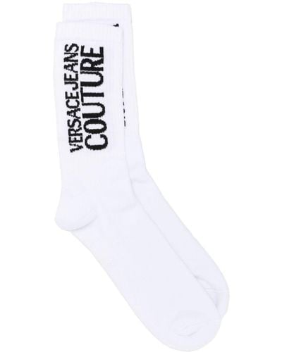 Versace Gestrickte Intarsien-Socken - Weiß