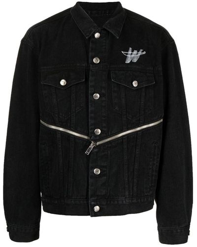 we11done Logo-print Zipper-detail Jacket - Black