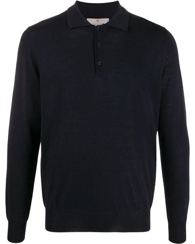 Canali Long-sleeved Polo Shirt - Blue