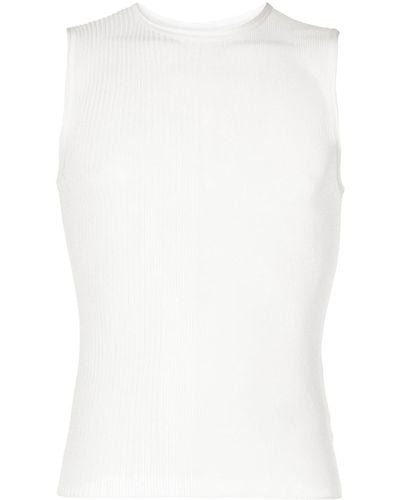 Dion Lee Ribbed Sheer Tank Top - White