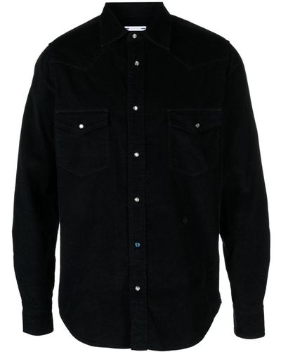 Jacob Cohen Western Velvet-corduroy Shirt - Black
