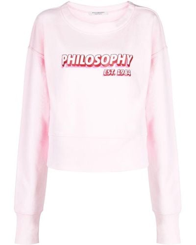 Philosophy Di Lorenzo Serafini Logo-print Cotton Sweatshirt - Pink