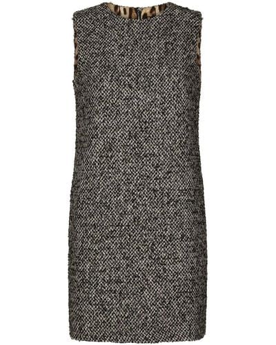 Dolce & Gabbana A-line Tweed Minidress - Gray