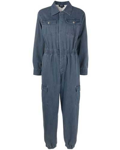 A.P.C. Katoenen Jumpsuit - Blauw