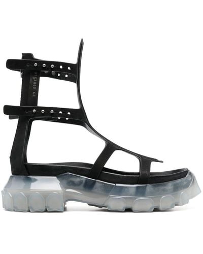 Rick Owens Sandalias con tiras tipo rejilla - Negro