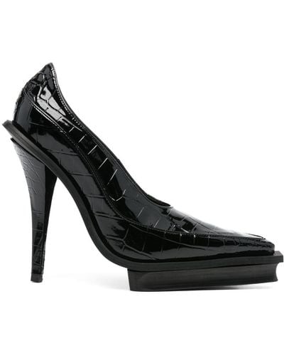 GmbH Asena 140mm Croc-embossed Court Shoes - Black