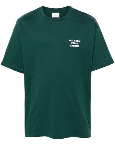 Drole de Monsieur Logo-print Cotton T-shirt - Green