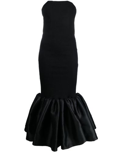 Marques'Almeida Kleid mit Rüschensaum - Schwarz