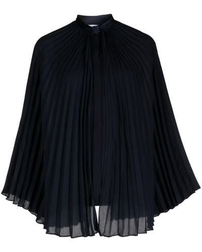 Dice Kayek Pleated Band-collar Blouse - Blue