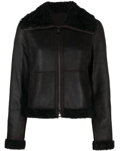 Akris Lamb Leather Jacket - Black