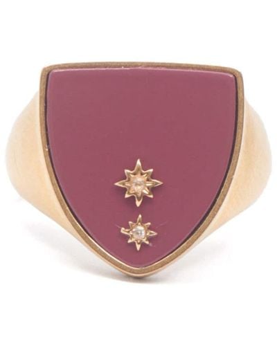 Maison Margiela Star-appliqué Signet Ring - Pink