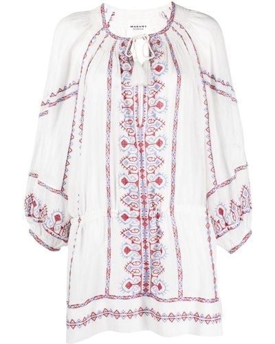 Isabel Marant Embroidered Cotton Tunic - Pink