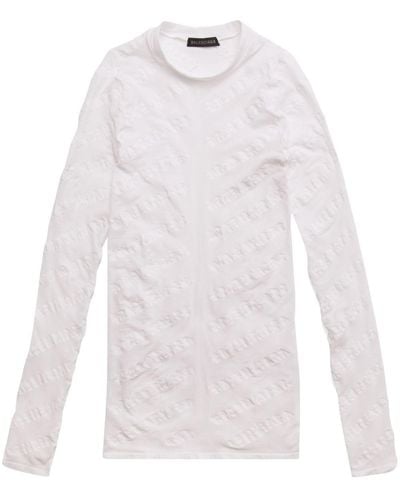 Balenciaga Mini Allover Logo Top - White