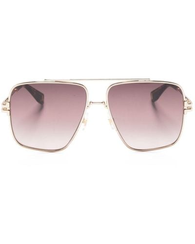 Marc Jacobs Logo-engraved Navigator-frame Sunglasses - Pink