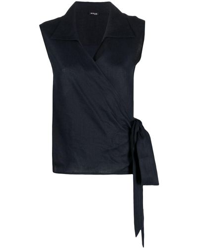 Kiton Tanktop Van Linnenmix - Blauw