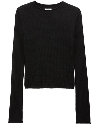 Filippa K Pointelle-knit Top - Black