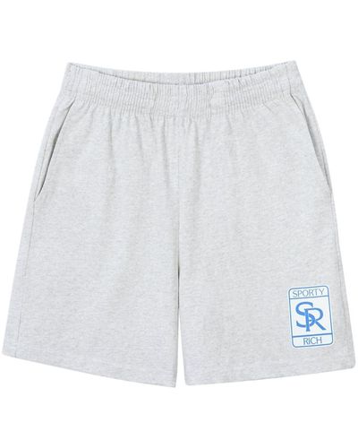 Sporty & Rich Luxe Logo-print Shorts - White