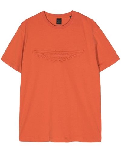 Hackett T-Shirt mit Logo-Applikation - Orange
