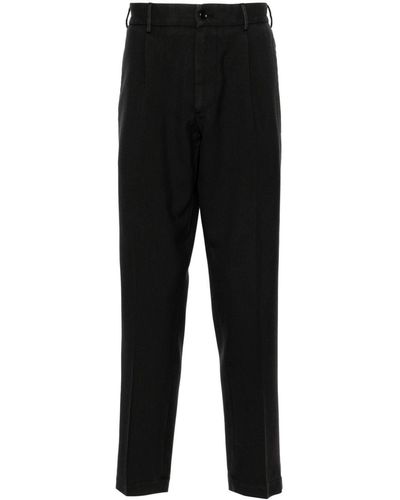 Dell'Oglio Irno Tapered Wool Trousers - Black