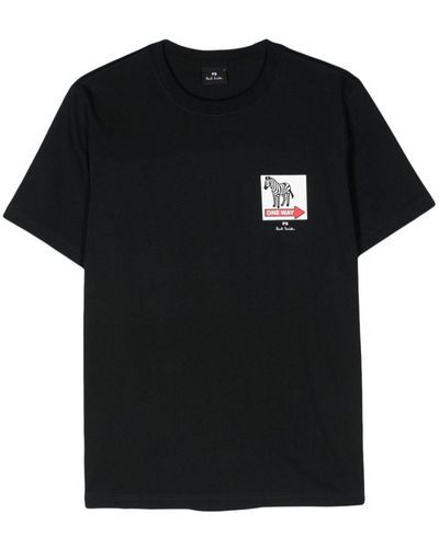 PS by Paul Smith Katoenen T-shirt Met Logoprint - Zwart
