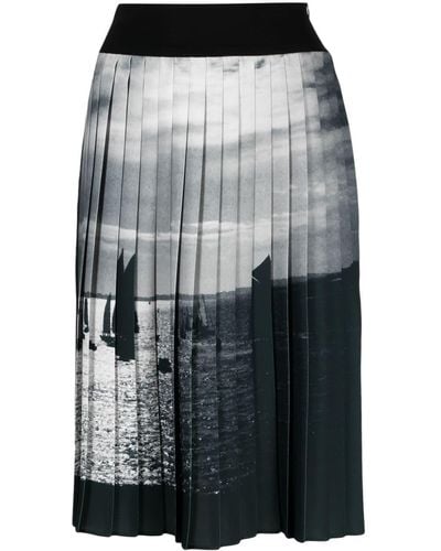 agnès b. Waves In Antibes Pleated Skirt - Gray