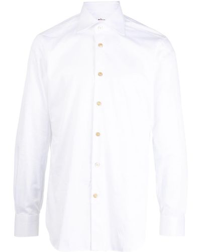 Kiton マザーオブパールボタン シャツ - ホワイト