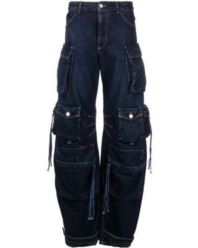 The Attico Jeans in stile cargo Fern a gamba ampia - Blu