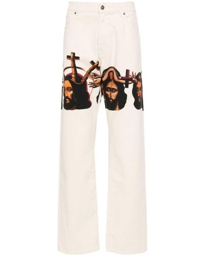 424 Graphic-print baggy Jeans - White