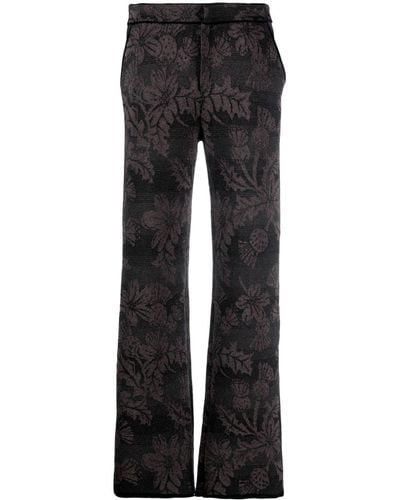 Barrie Floral-jacquard Straight-leg Lurex Pants - Black