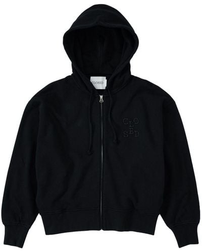 Closed Zip-up Organic-cotton Hoodie - Black