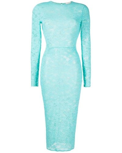 Fleur du Mal Le Stretch Floral-lace Midi Dress - Blue