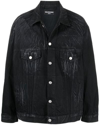 Balenciaga Cities Paris Denim Jacket - Black
