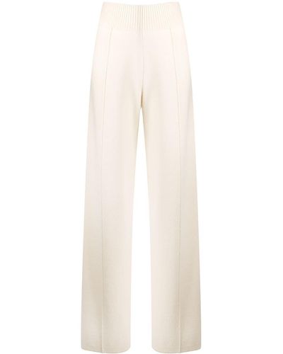Pringle of Scotland Wide-leg Knitted Trousers - White