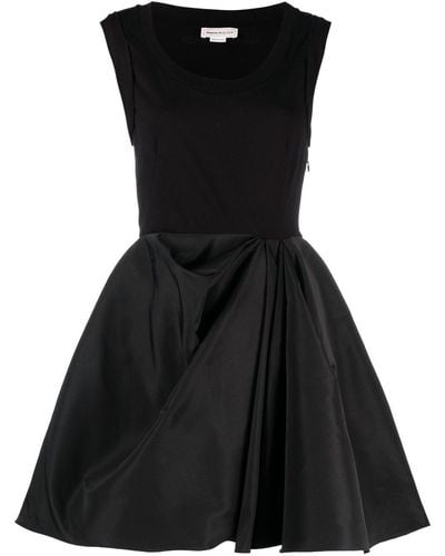 Alexander McQueen Mini-jurk Met Gesmockt Detail - Zwart