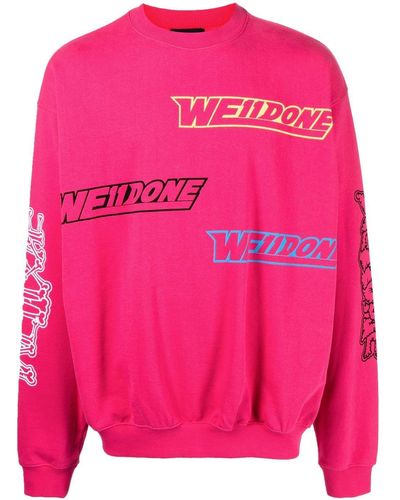 we11done Logo-print Sweatshirt - Pink
