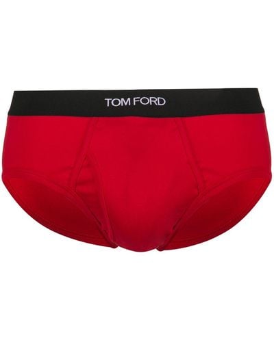 Tom Ford Classic Logo Waistband Briefs - Red
