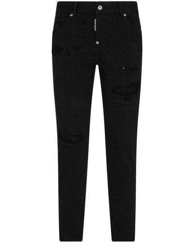DSquared² Black Bull Slim-cut Distressed Jeans