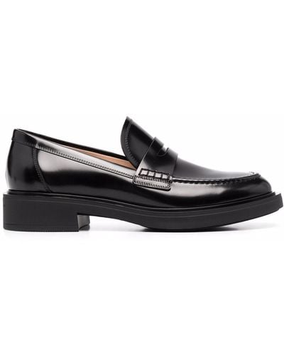 Gianvito Rossi Harris Leather Loafers - Black