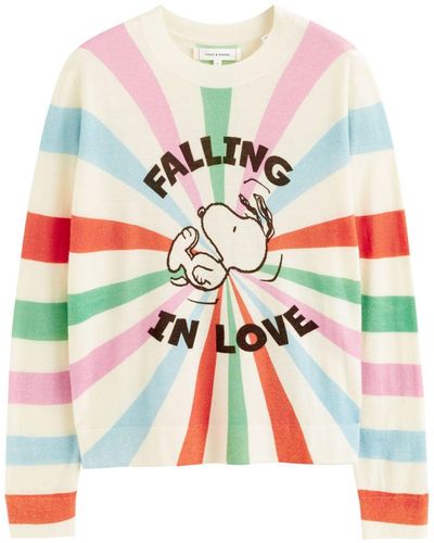 Chinti & Parker Snoopy in Love Pullover - Weiß