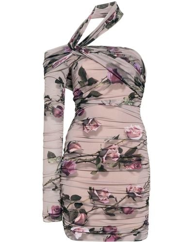 Blumarine Mini-jurk Met Bloemenprint En Halternek - Meerkleurig