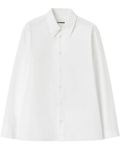 Jil Sander Long-sleeved Cotton Shirt - White