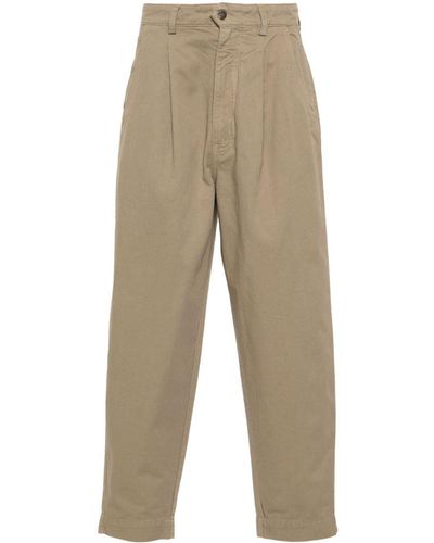 Societe Anonyme Logo-embroidered Tapered Trousers - Natural