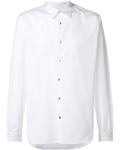 Paul by Paul Smith Charm Button Long Sleeve Shirt - White