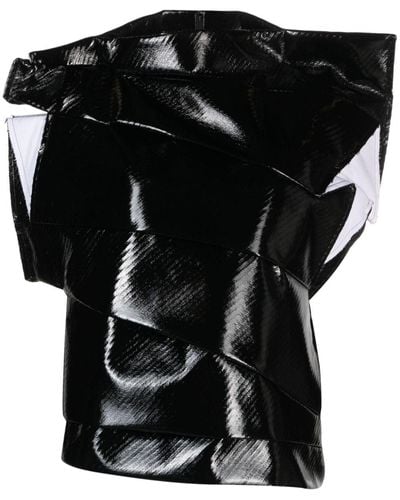 Comme des Garçons Deconstructed Faux-leather Vest - Black