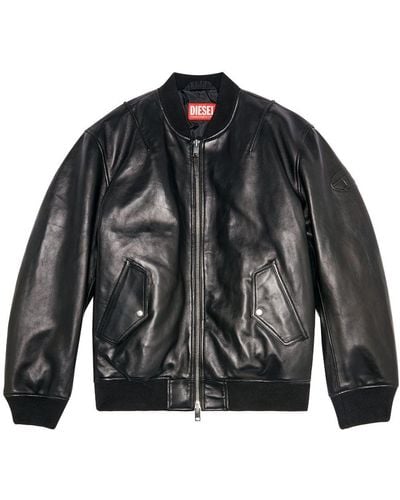 DIESEL L-pritts Zip-up Padded Leather Jacket - Black