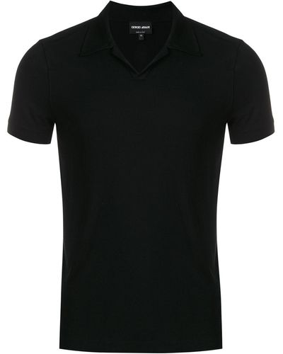 Giorgio Armani Short-sleeve Polo Top - Black