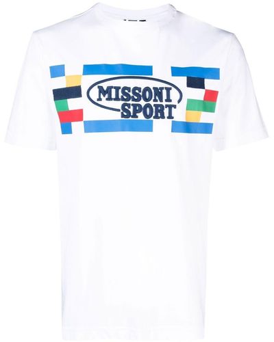 Missoni T-Shirt mit Logo-Print - Blau