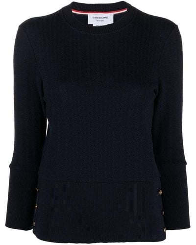 Thom Browne Chevron-knit Virgin-wool Jumper - Black