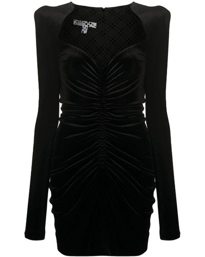Philosophy Di Lorenzo Serafini Ruched Velvet Mini Dress - Black